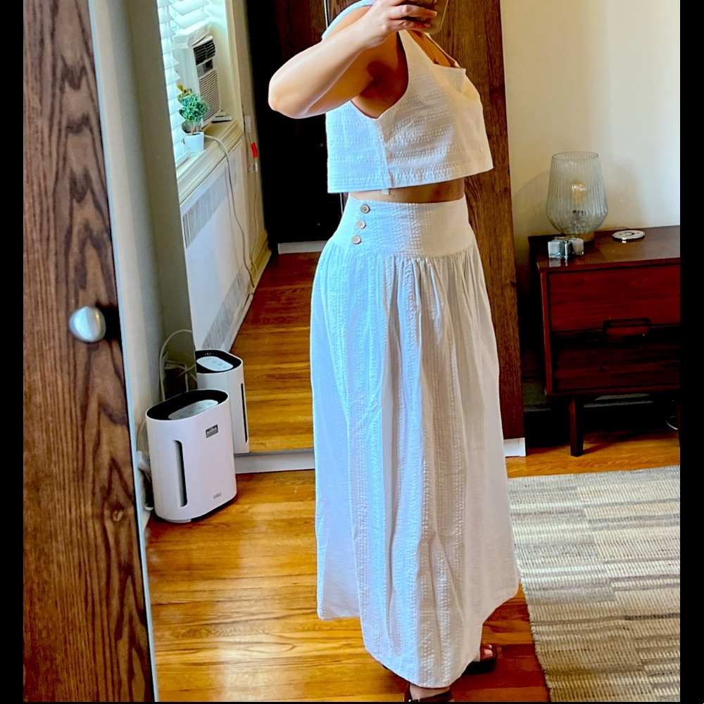 Free People White Two-Piece Maxi Skirt Set - Picture 6 of 7